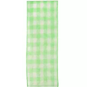 Sheer Gingham Ribbon Col: Green 15mm & 25mm