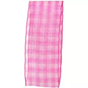 Sheer Gingham Ribbon Col: Shocking Pink 15mm & 25mm