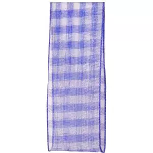 Sheer Gingham Ribbon Col: Royal 15mm & 25mm