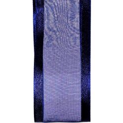 40mm Navy Blue Satin Edged Sheer Ribbon