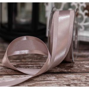 Grace Satin and Grosgrain Mixed Ribbon in Silver - 35mm x 20m