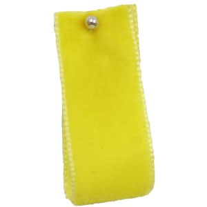 Velvet Ribbon By Berisfords Ribbons Col: Yellow 9573 - available in 9mm - 50mm widths