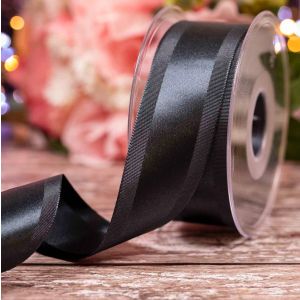 35mm wide Grace Ribbon In Charcoal By Berisfords Ribbons