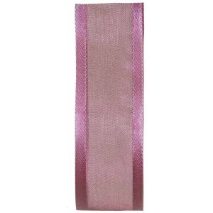 25mm Dusky Pink Satin Edged Sheer