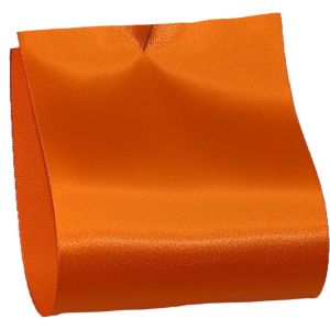 100mm x 50m Single Satin Wide Ribbon  col; Bright Orange