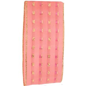 Pink 40mm Gold gimp stitched ribbon