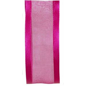 25mm Pink Satin Edged Sheer Ribbon