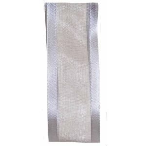 25mm silver grey satin edged ribbon