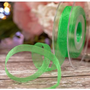 15mm Meadow Green Sheer Ribbon By Berisfords Ribbons