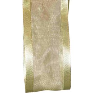 40mm Pale Green Satin Edged Sheer Ribbon