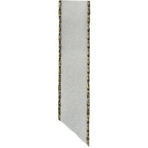 Metallic Gold Edged White Satin Ribbon in 3mm, 7mm,15mm, 25mm widths