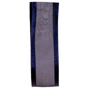 25mm Navy Satin Edged Sheer Ribbon