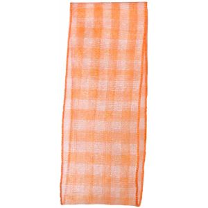 Sheer Gingham Ribbon Col: Orange 15mm & 25mm