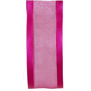 25mm Pink Satin Edged Sheer Ribbon