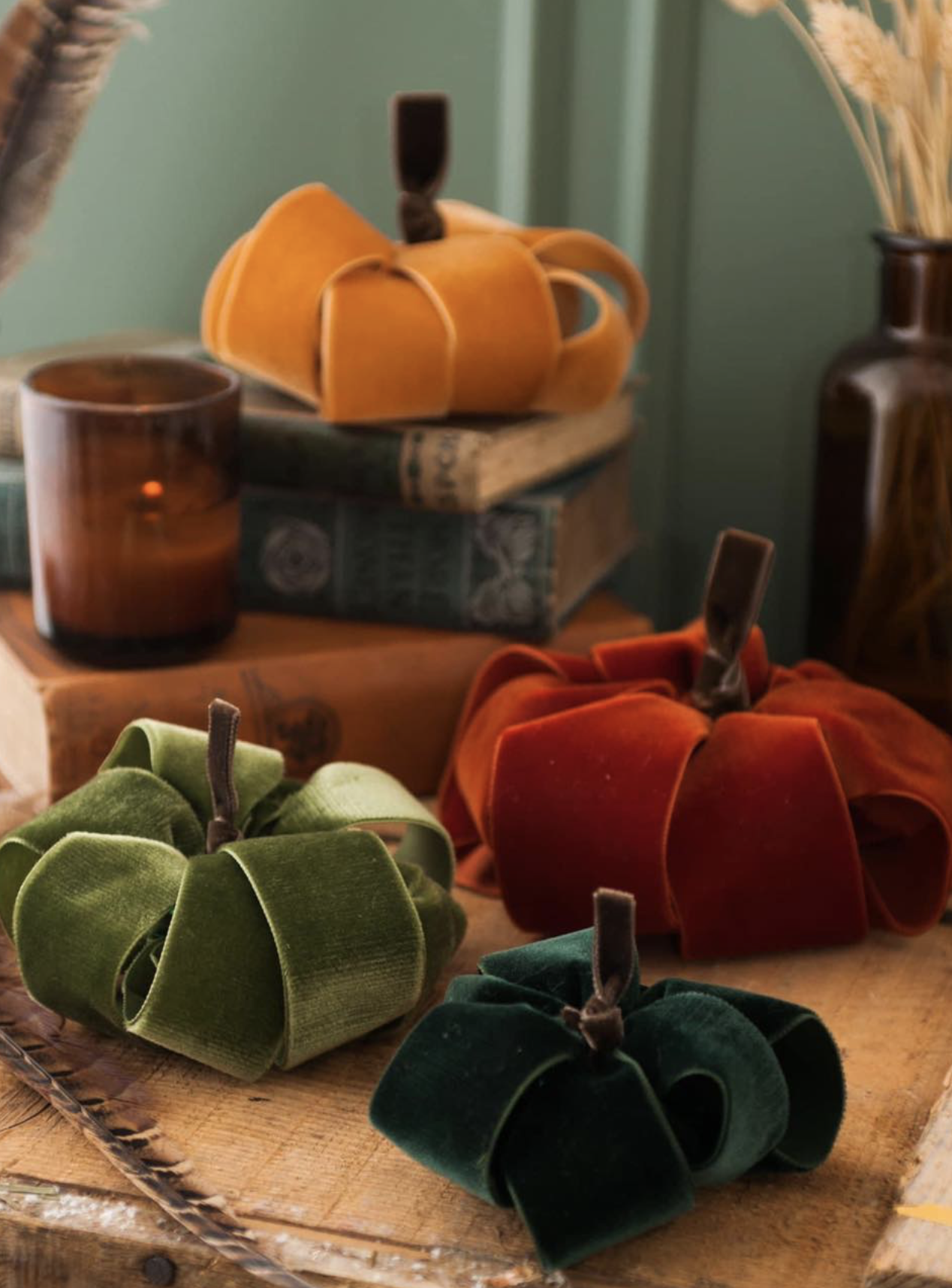 Velvet Home Made Pumpkin Decorations