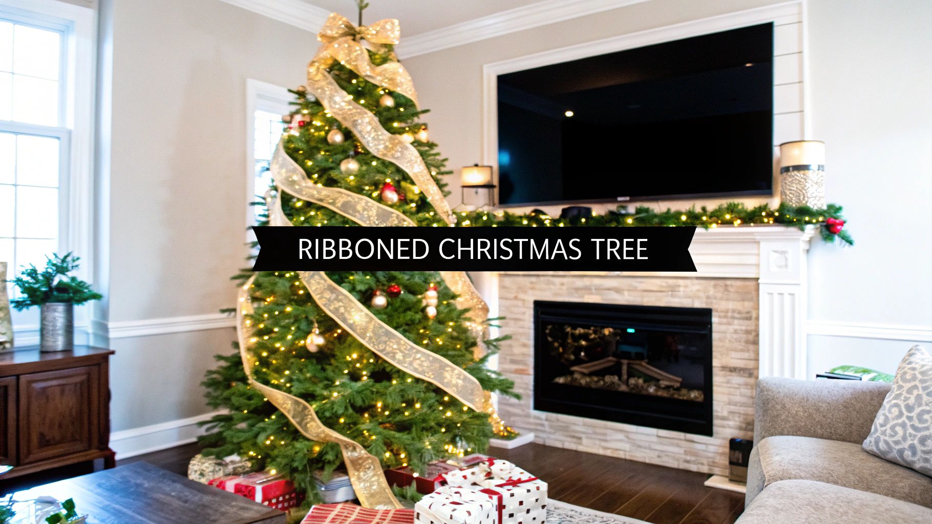 Christmas Tree Decoration With Ribbons