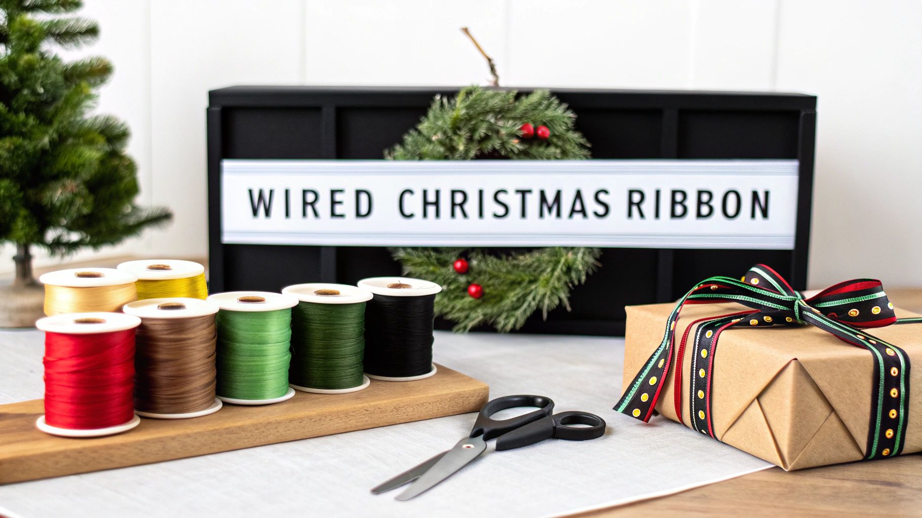 wired christmas ribbons