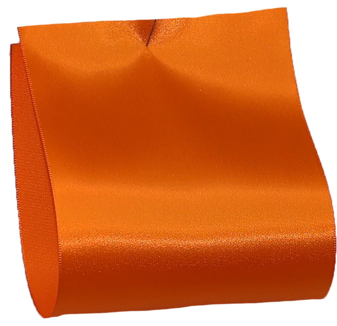 100mm wide satin ribbon in orange