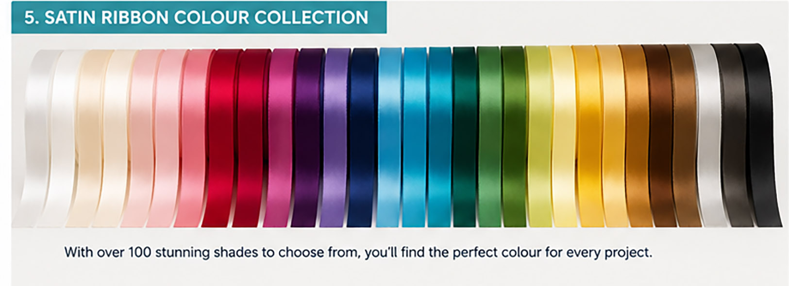 selection of satin ribbon colours